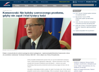 Komorowski: Nie byłoby czerwcowego przełomu, gdyby nie zapał i trud tysięcy ludzi