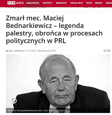 Zmarł Maciej Bednarkiewicz