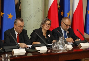 15.10.2012 r.; II Seminarium; na fotografii od lewej Maciej Klimczak, Ewa Polkowska, Jacek Michałowski; foto. Michał Józefaciuk