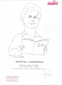 1989 r., ulotka wyborcza Grażyny Langowskiej, autor Aleksander Wołos