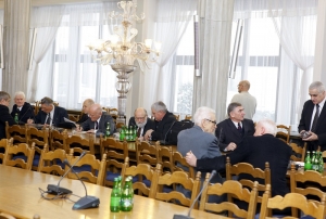 19.01.2013 r.; spotkanie opłatkowe OKP; na fotografii od lewej: Maciej Andrzej Półtorak, Zbigniew Kamiński, Włodzimierz Bojarski, Ignacy Czeżyk, Józef Lubieniecki; foto. Justyna Orysiak, Robert Kubaś