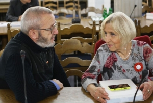 08.11.2014 r., konferencja Nasi w Sejmie i w Senacie, na fotografii Janusz Pałubicki i Janina Jankowska, fot. M. Józefaciuk