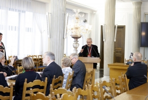 19.01.2013 r.; spotkanie opłatkowe OKP; przy mikrofonie Robert Kubaś; foto. Justyna Orysiak, Robert Kubaś