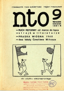 Okładka - NTO: Miesięcznik NSZZ „Solidarność” nr 9 sierpień 1981