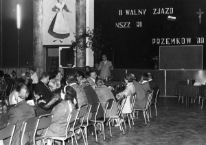 1989 r., Na II Walnym Zjeździe NSZZ Rolników Indywidualnych, fotografia ze zbiorów prywatnych Władysława Papużyńskiego, fot. autor nieznany