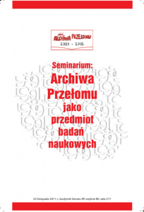 22.11.2011 r.; I Seminarium; plakat