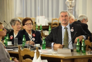 08.11.2014 r., konferencja Nasi w Sejmie i w Senacie, na fotografii od lewej: Agata Karwowska-Sokołowska, Adela Dankowska, Maria Dmochowska, Edward Nowak, fot. M. Józefaciuk