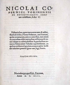 Pierwsze wydanie dzieła Mikołaja Kopernika O obrotach ciał niebieskich, Norymberga 1543 r., fot. z zasobu Archiwum Towarzystwa Naukowego Płockiego.