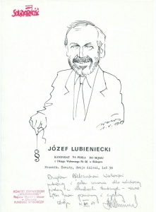 1989 r., ulotka wyborcza Józefa Lubienieckiego, autor Aleksander Wołos