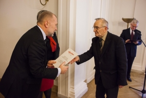 28.01.2014 r.; posiedzenie inauguracyjne Rady Programowej; na fotografii od lewej: Jacek Michałowski, Ewa Polkowska, Henryk Samsonowicz; foto. Łukasz Kamiński