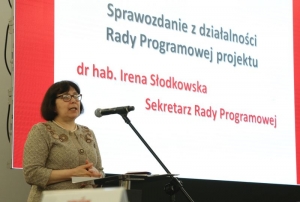 23.06.2015 r., V seminarium „Archiwa Przełomu 1989-1991”, na fotografii Irena Słodkowska, fot. Michał Józefaciuk